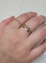 Load image into Gallery viewer, Milan Flat Beaded Stacking Ring