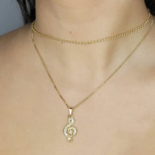 Load image into Gallery viewer, Stone Treble Clef Pendant