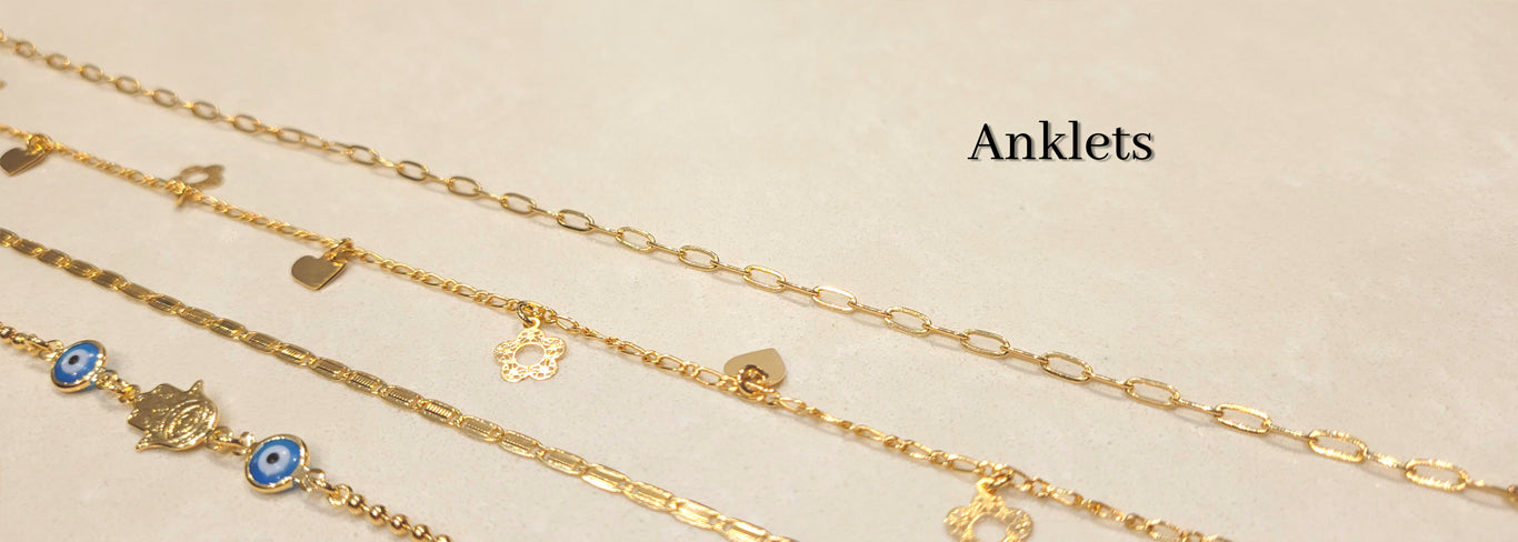 Midi Gold Bar Anklet in Yellow Rose or White Gold